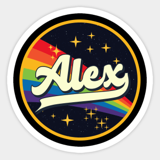 Alex // Rainbow In Space Vintage Style Sticker